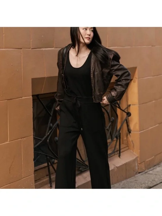 Smash Tess Drew Wide Leg Romper- Black Microscuba- Size Medium - Picture 4 of 16